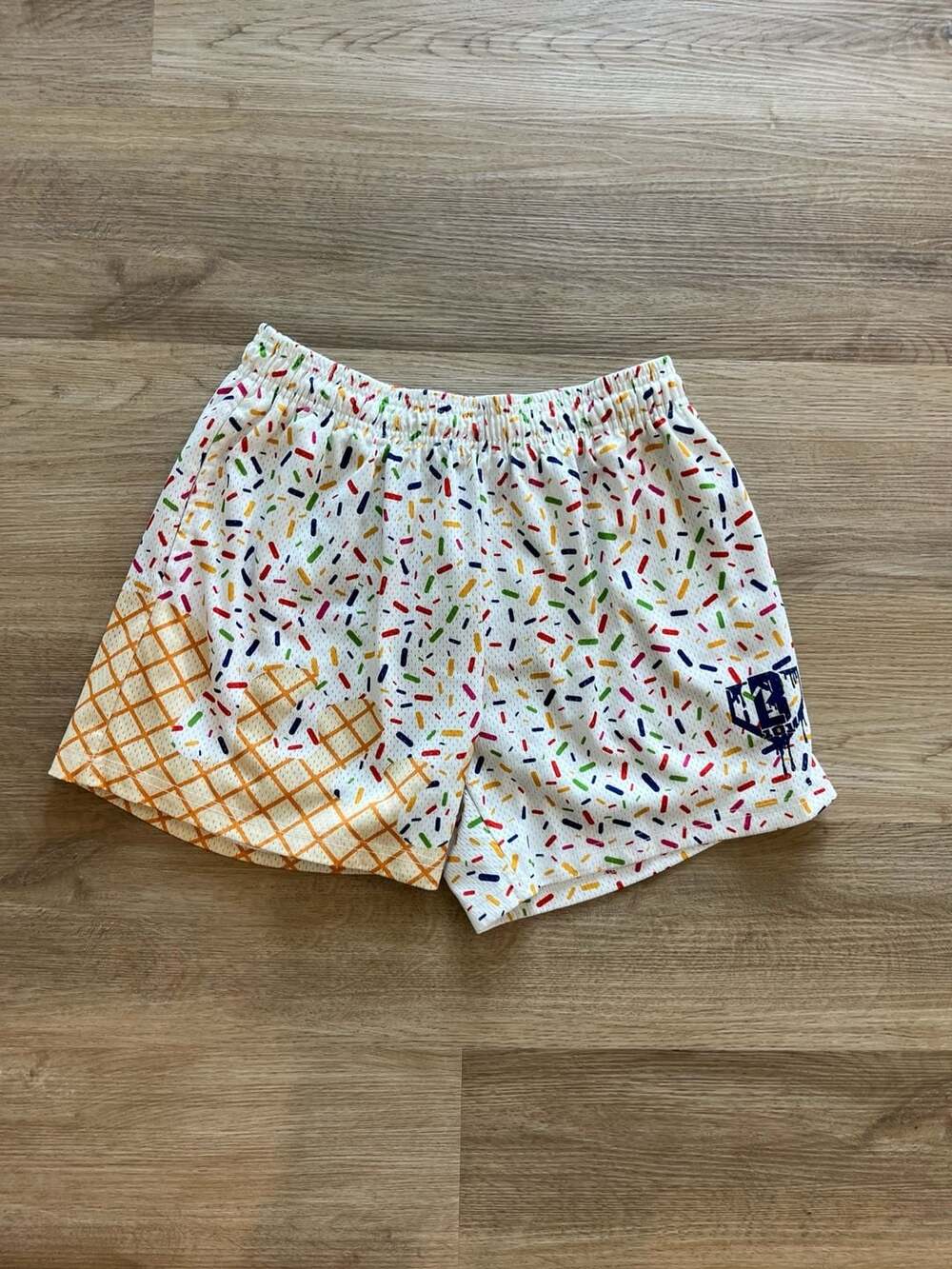 B101 Apparel, Ice Cream Sprinkle Drip, Mesh Shorts, Baseball, Athleisure,Mens Sm